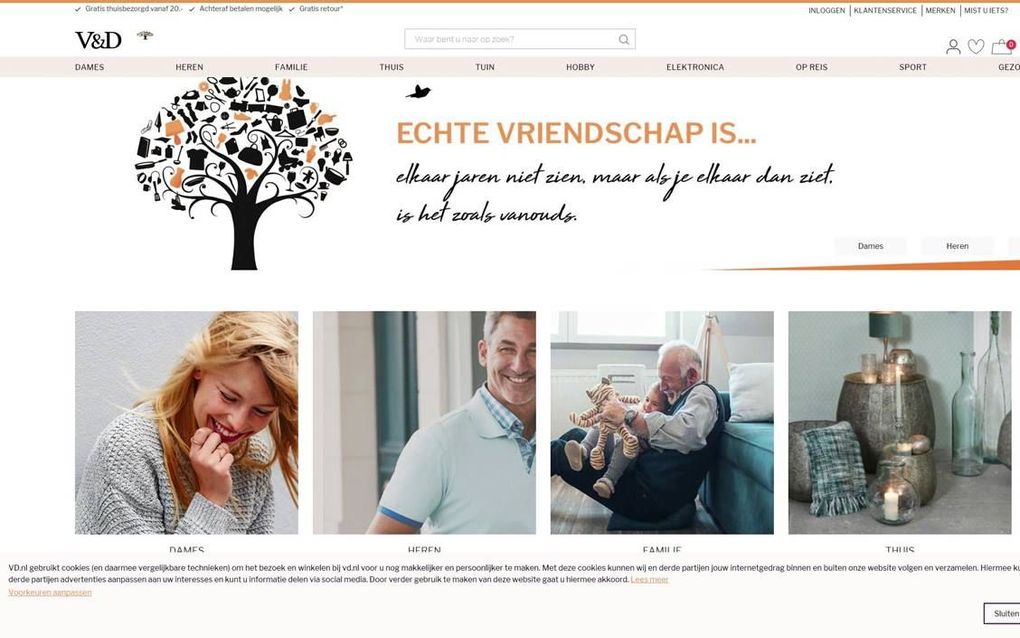 Homepage van vd.nl. beeld RD