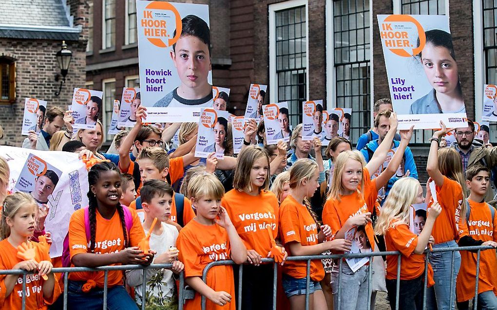 Protest tegen de uitzetting in Den Haag. beeld ANP