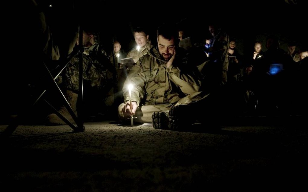 Militairen op missie. De protestantse dienst geestelijke verzorging organiseert voor militairen, veteranen en burgers de Soldatenkerk. beeld ANP, Rick Nederstigt