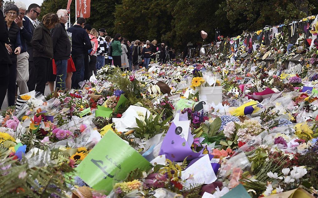 Bloemenzee in Christchurch. beeld AFP