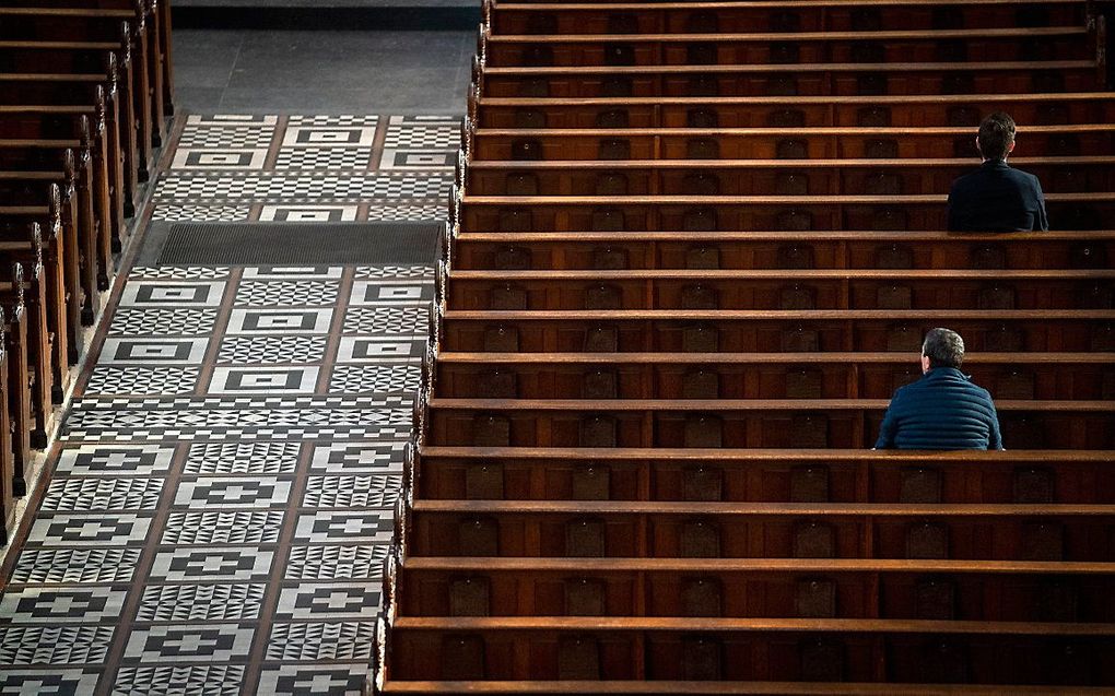 Het interieur in de Vituskerk in Hilversum. beeld ANP, Jeroen Jumelet