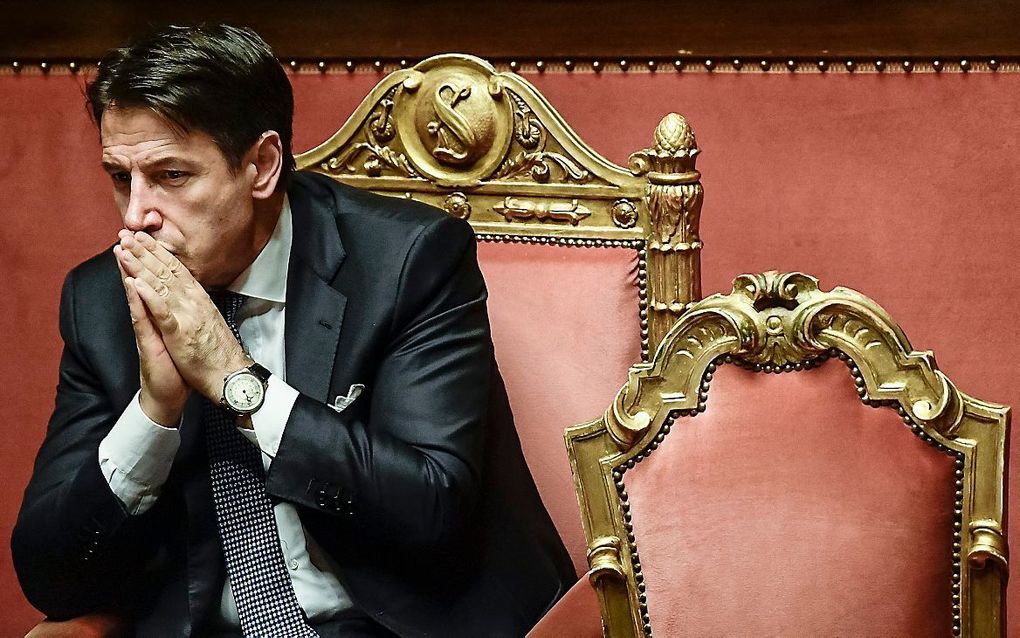 De Italiaanse premier Giuseppe Conte. beeld AFP