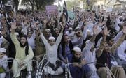 De vrijspraak van Asia Bibi leidde in Pakistan tot hevige protesten, georganiseerd door Tehreek-e-Laibak Pakistan (TLP). De TLP ontstond naar aanleiding van de zaak van Asia Bibi. beeld EPA, Rahat Dar