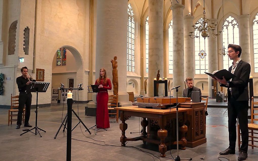 Screenshot van een online kerstconcert van het ensemble. beeld YouTube/Geistliches Consort