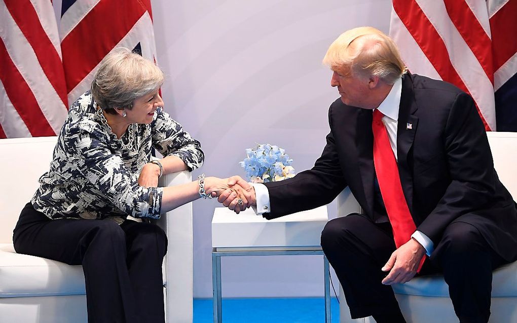 May en Trump in 2017. beeld AFP