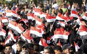 Aanhangers van de Iraakse geestelijke al-Sadr in Bagdad. De sjiiet speelt een centrale rol in het Midden-Oosten.  beeld EPA, Ali Abbas