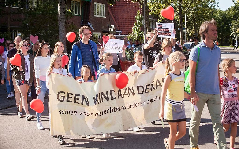 Protest tegen de uitzetting. beeld ANP