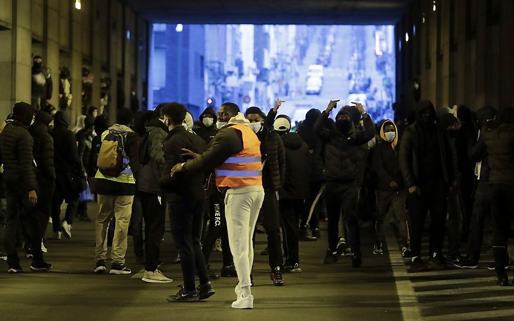 Onrust in Brussel, woensdag. beeld EPA, Stephanie Lecocq