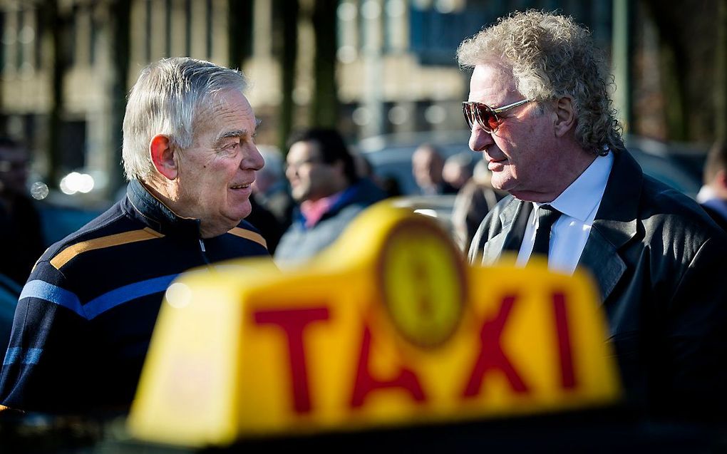 Taxichauffeurs demonstreren regelmatig tegen taxidienst Uber. beeld ANP