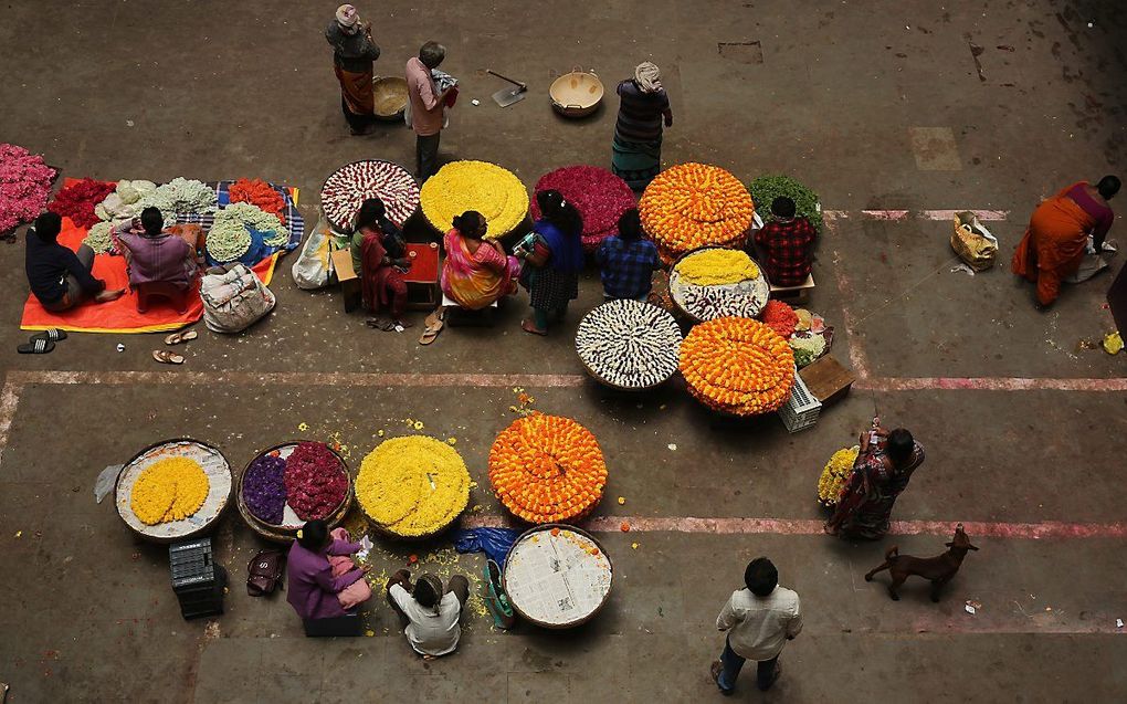 Straatbeeld in Bangalore, India. beeld EPA, Jagadesh Nv