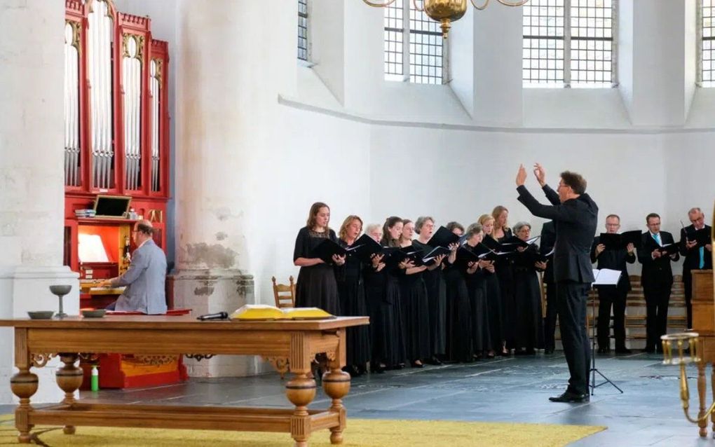 Psallite Deo tijdens het concert vorig jaar september in Oudewater. beeld psallitedeo.nl