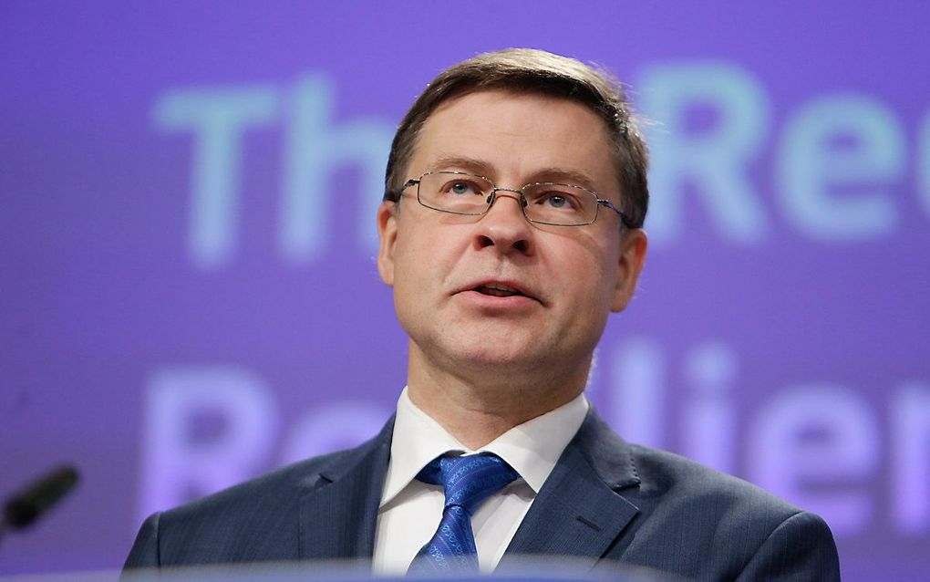 Valdis Dombrovskis. beeld AFP