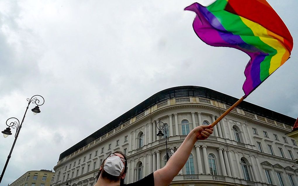 Protest van de lhbt-gemeenschap in Polen. beeld AFP