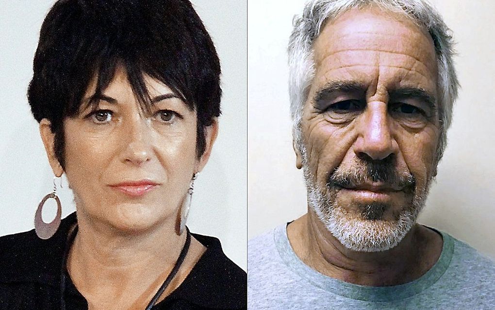 Ghislaine Maxwell (links) en Jeffrey Epstein. beeld AFP