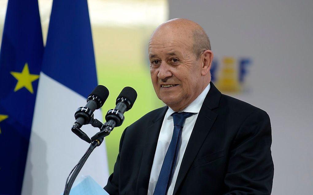 Jean-Yves Le Drian. beeld ERIC PIERMONT / AFP