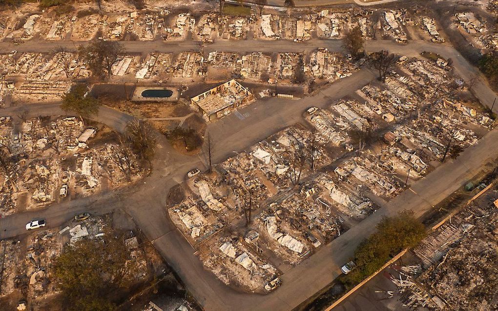 Verwoeste huizen in Phoenix, Oregon. beeld David Ryder/Getty Images/AFP