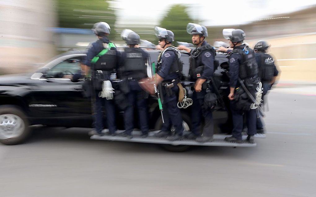 De Nationale Garde in Los Angeles. beeld AFP