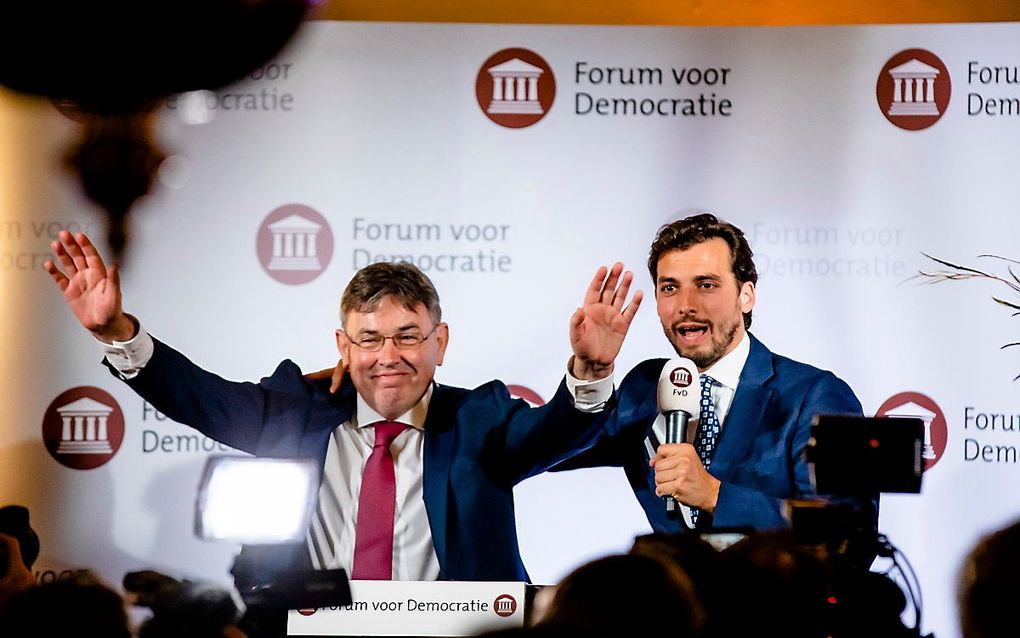 Europarlementariër Derk Jan Eppink en Thierry Baudet in betere tijden. beeld ANP, Bart Maat