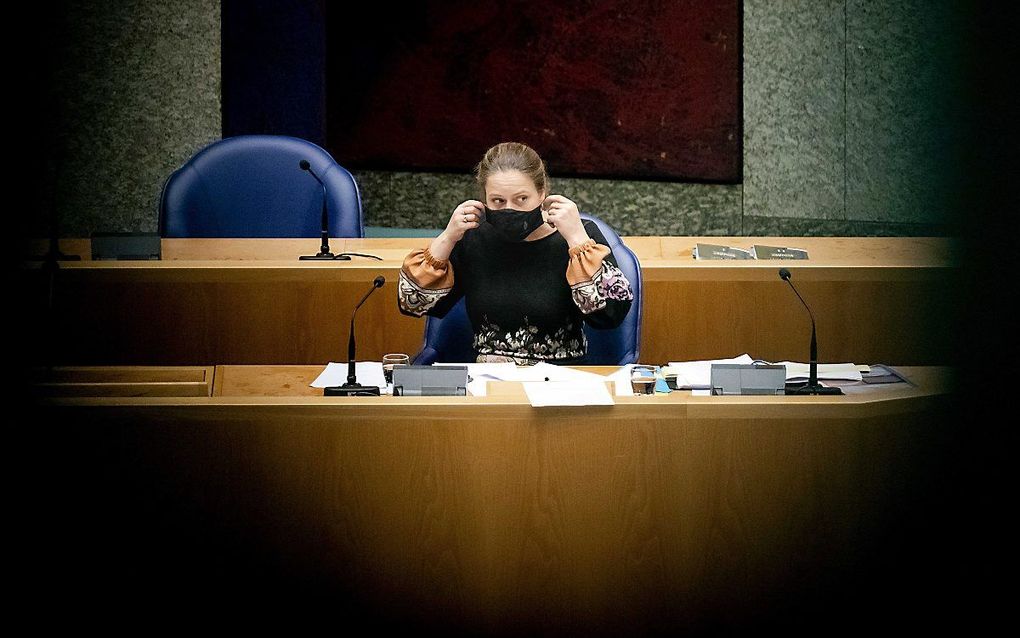 Minister Carola Schouten van Landbouw in de Kamer tijdens de behandeling van de nieuwe stikstofwet. beeld ANP, Sem van der Wal