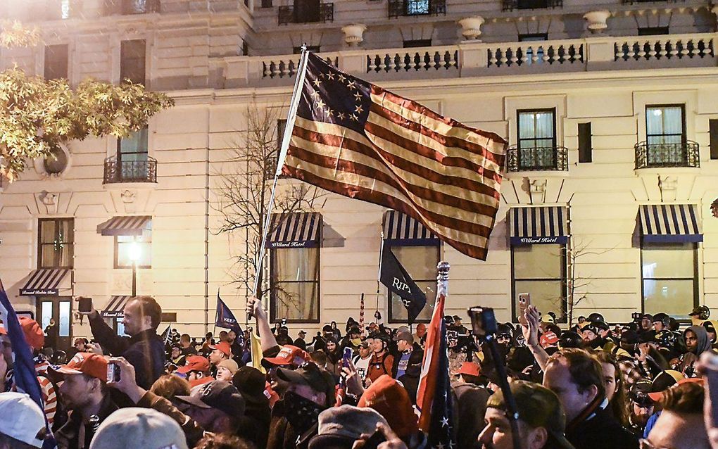 Protest van aanhangers van Trump. beeld AFP, Stephanie Keith