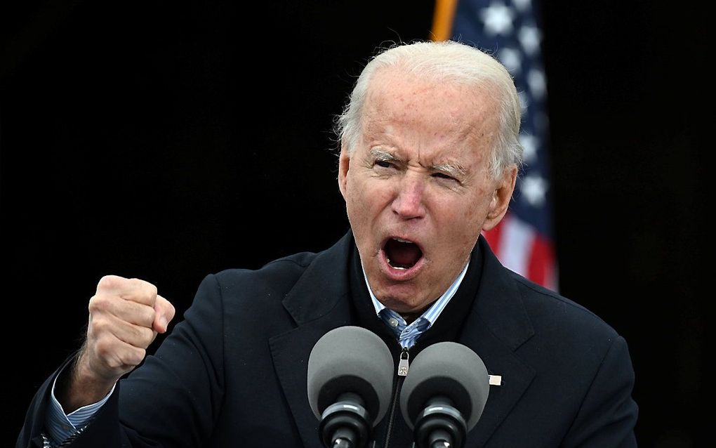 Joe Biden op campagine in Georgia. beeld AFP, Jim Watson