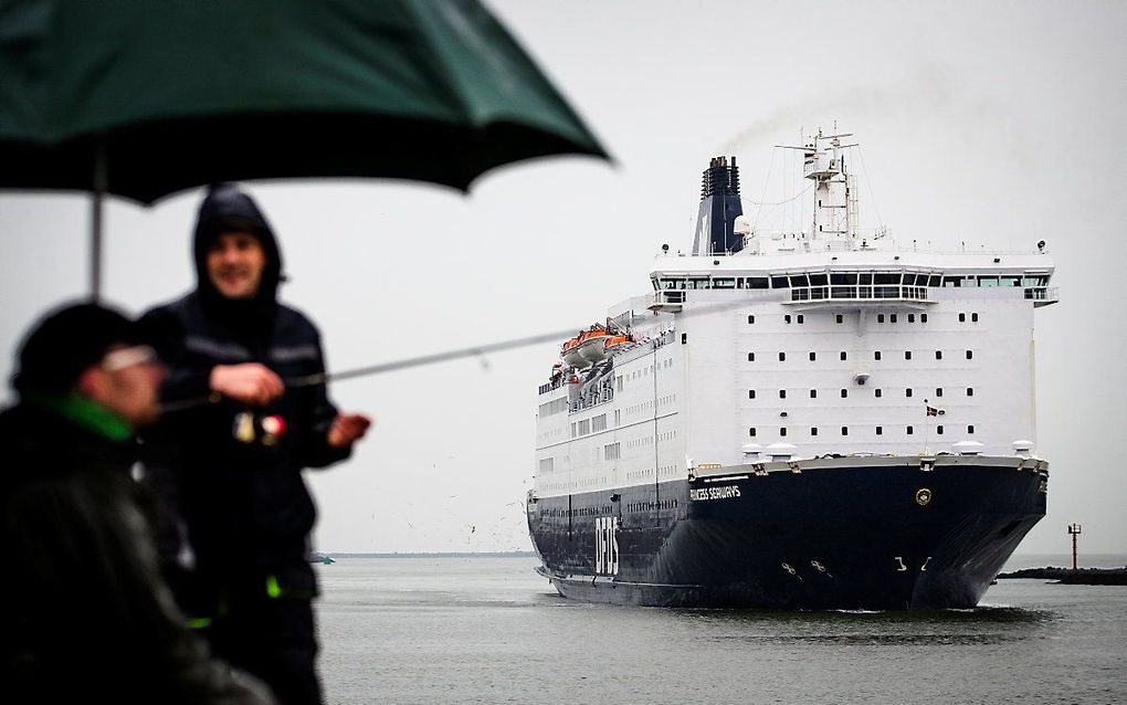 Een ferry uit Newcastle komt aan in IJmuiden. beeld ANP, SEM VAN DER WAL