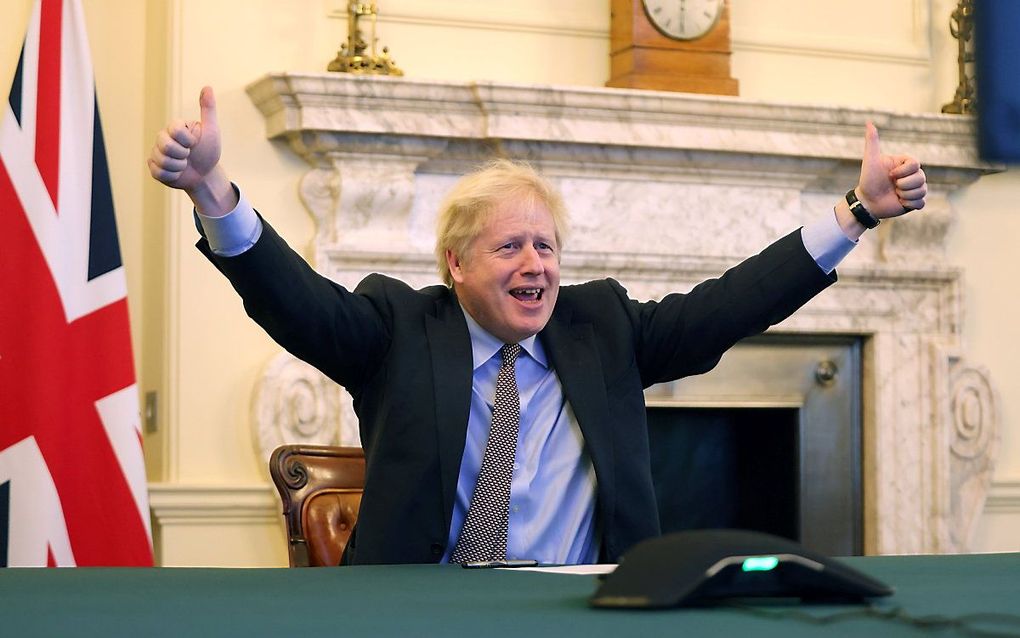 Boris Johnson is tevreden met de deal. beeld twitter, @BorisJohnson