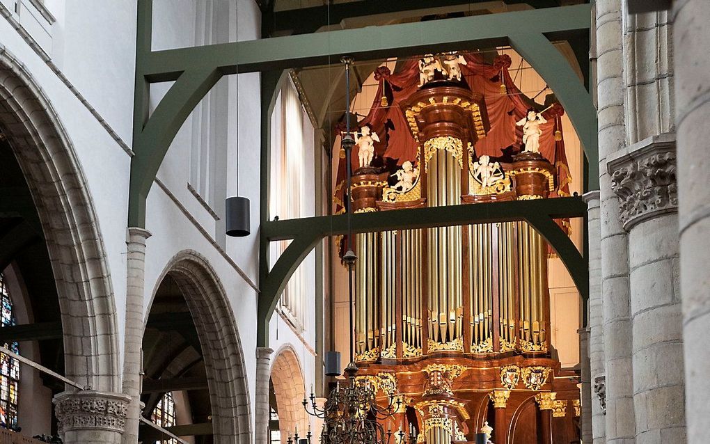 Het Moreauorgel in de Sint-Janskerk in Gouda. beeld RD, Anton Dommerholt