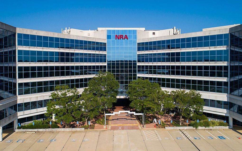 Het hoofdkantoor van de National Rifle Association (NRA) in Fairfax, Virginia. beeld EPA/JIM LO SCALZO