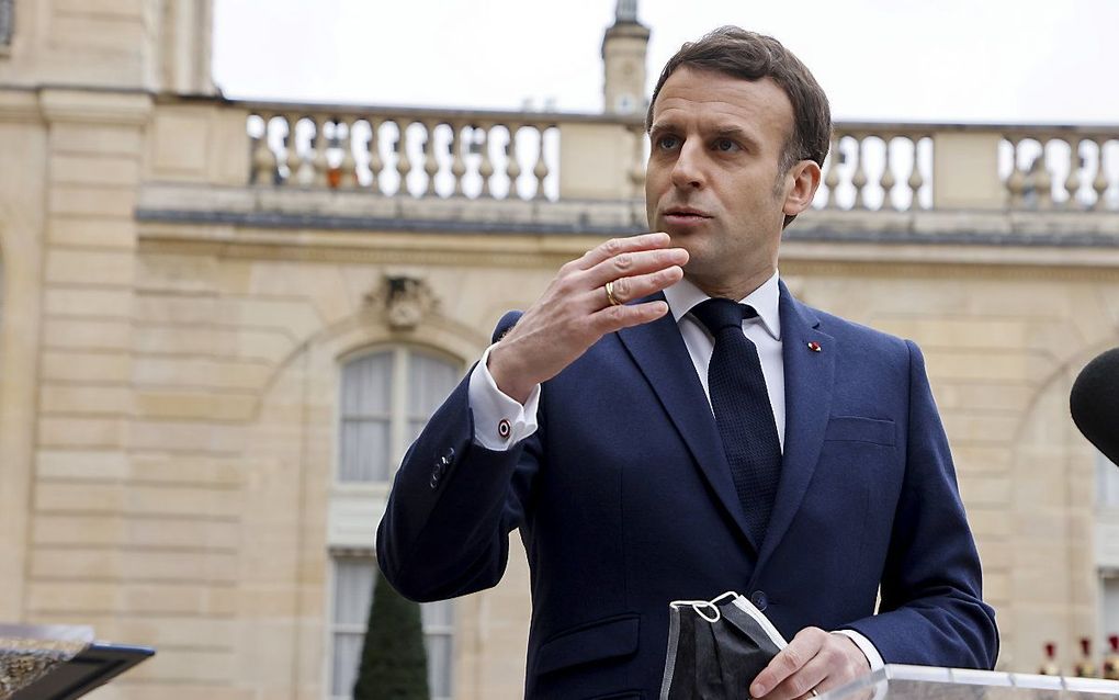 De Franse president Macron. beeld AFP, Ludovic Marin