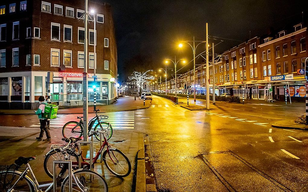 Het bleef rustig in Rotterdam na 21:00. beeld ANP