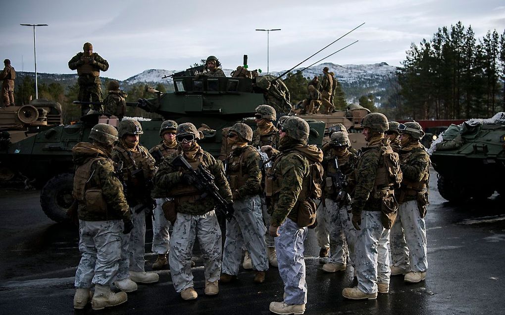 NAVO-oefening in Noorwegen in 2018. beeld AFP, Jonathan Nackstrand