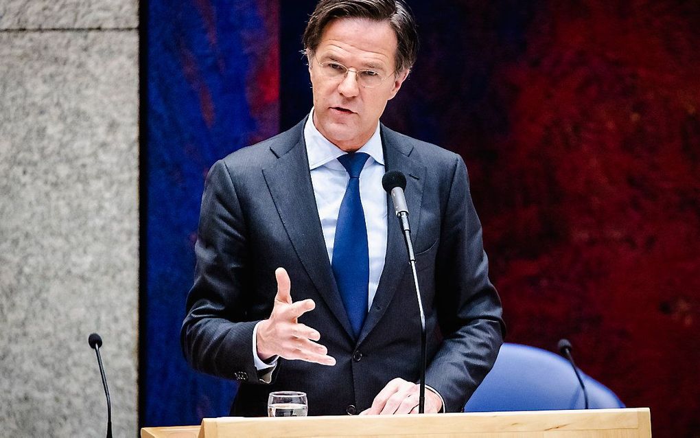 Demissionair premier Mark Rutte tijdens een debat in de Tweede Kamer. beeld ANP, Sem van der Wal