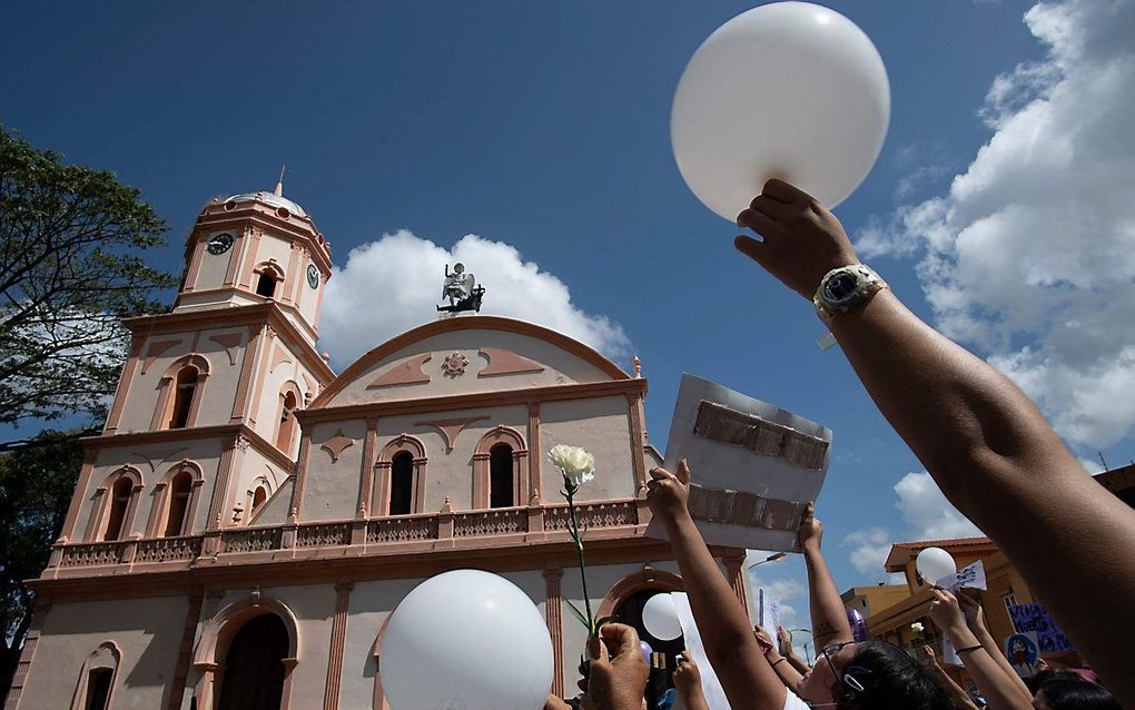 Protest tegen geweld in Venezuela, vorige week. beeld AFP, Yuri Cortez