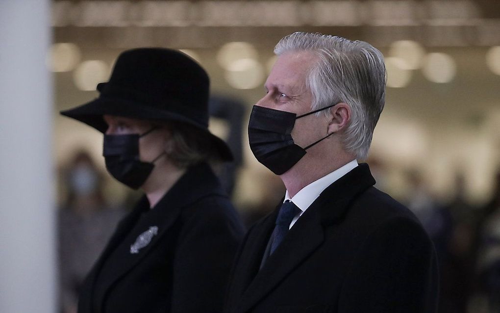 Koning Filip en koningin Mathilde woonden de bijeenkomst ook bij. beeld EPA, Stephanie Lecocq