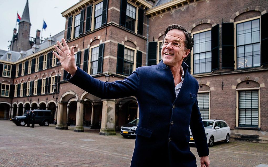 Demissionair premier Mark Rutte op het Binnenhof. beeld ANP, BART MAAT