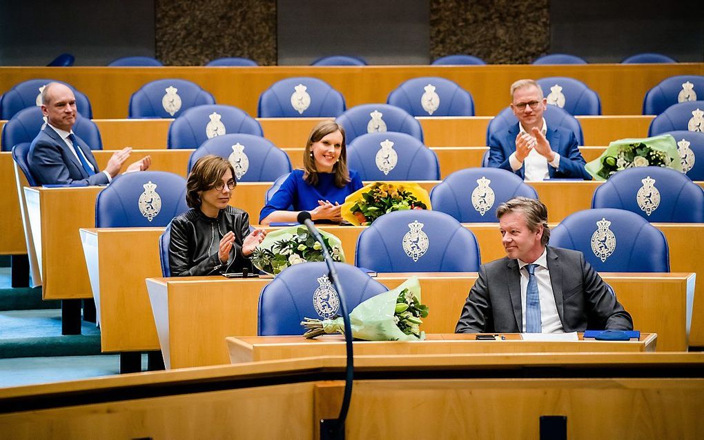 Joël Voordewind (ChristenUnie) nam dinsdag afscheid van de Tweede Kamer. beeld ANP, Bart Maat