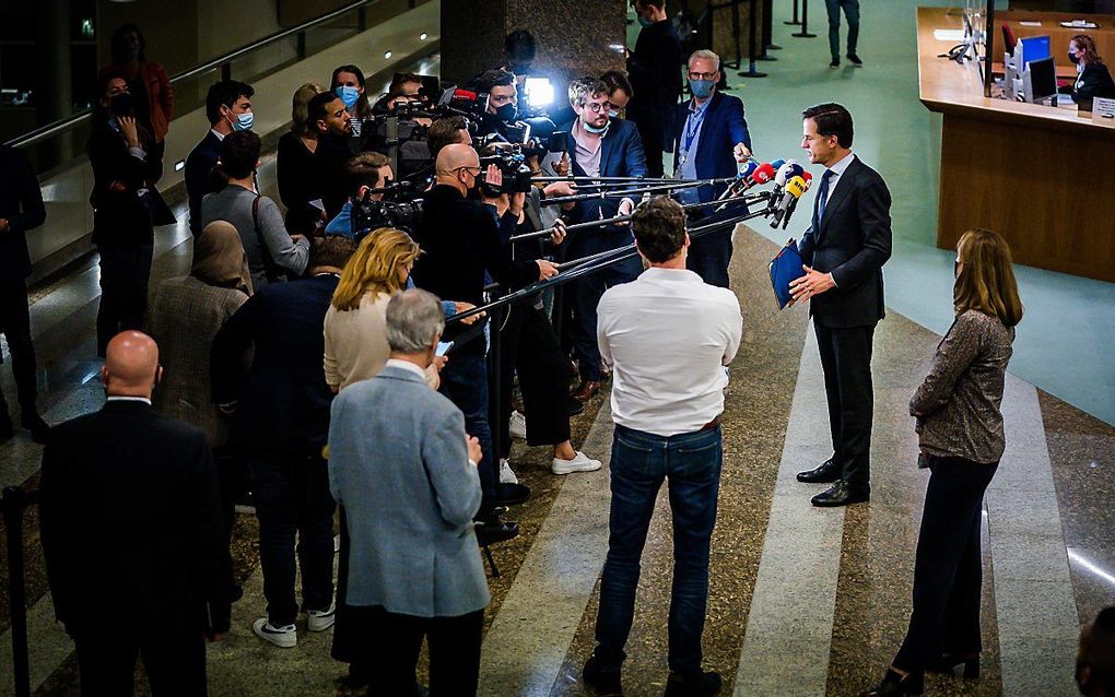 Rutte na afloop van het debat over de mislukte verkenning. beeld ANP, Bart Maat