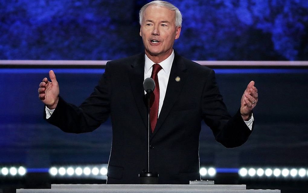 De Republikeinse gouverneur van Arkansas, Asa Hutchinson. beeld AFP, Alex Wong