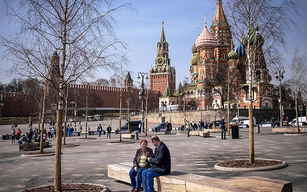 Straatbeeld in Moskou. beeld AFP, Dimitar Dilkoff