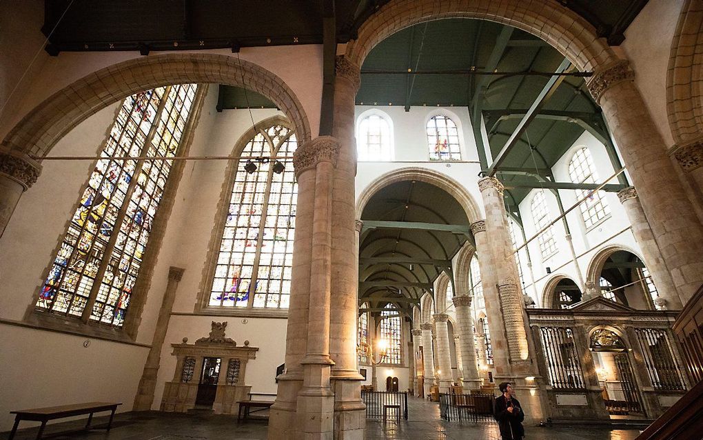 Op 29 april 1984 preekte ds. L. Kievit afscheid, vanwege zijn emeritaat, in de Goudse Sint Janskerk. beeld RD, Anton Dommerholt