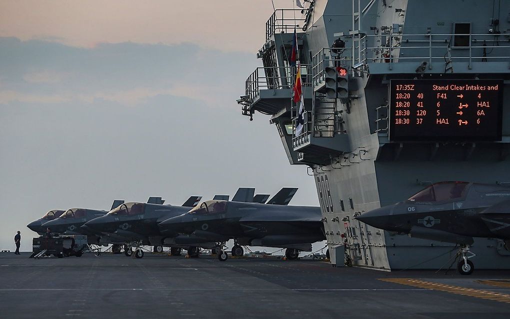 HMS Queen Elizabeth. beeld EPA, Belinda Alker