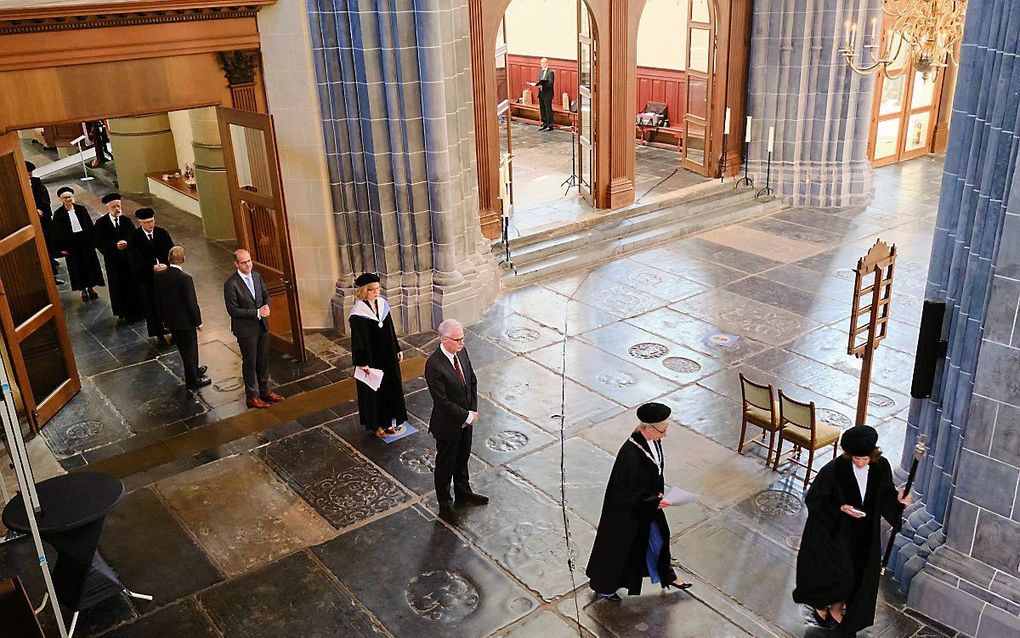 De opening van het academisch jaar van de Protestantse Theologische Universiteit in 2020. beeld Sjaak Verboom