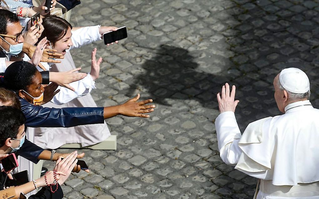 Paus Franciscus. beeld EPA, Fabio Frustaci