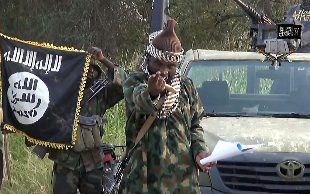 Boko Haramleider Shekau, op een video uit 2014. beeld AFP