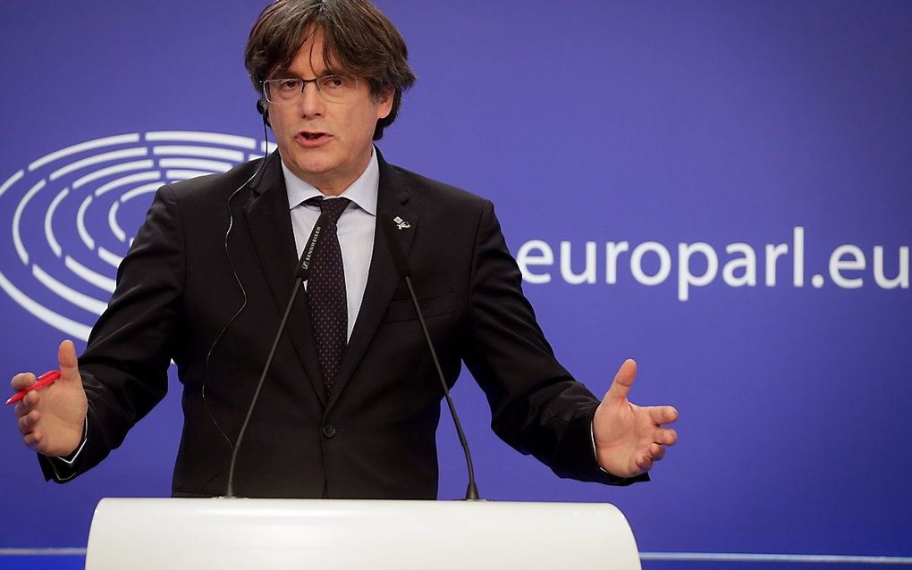 De voormalige Catalaanse minister-president Carles Puigdemont. beeld EPA, Stephanie Lecocq