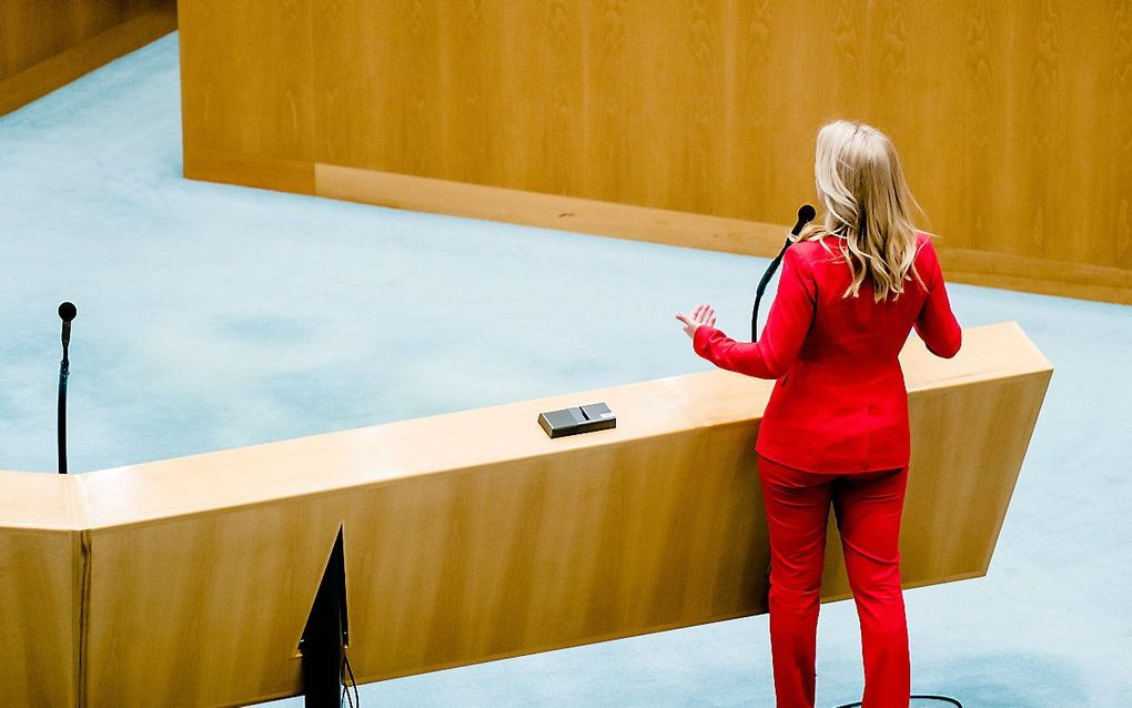 SP-leider Lilian Marijnissen in de Tweede Kamer. beeld ANP BART MAAT