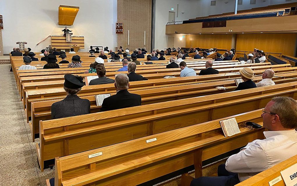 De zendingsdag werd gehouden in het kerkgebouw van de gereformeerde gemeente in Nunspeet. beeld A. M. Alblas