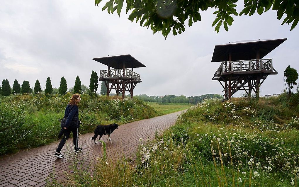 Park Matilo in Leiden, een reconstructie van een verdedigingsfort dat onderdeel was van de Romeinse Limes (Latijn voor grens).  beeld ANP PHIL NIJHUIS