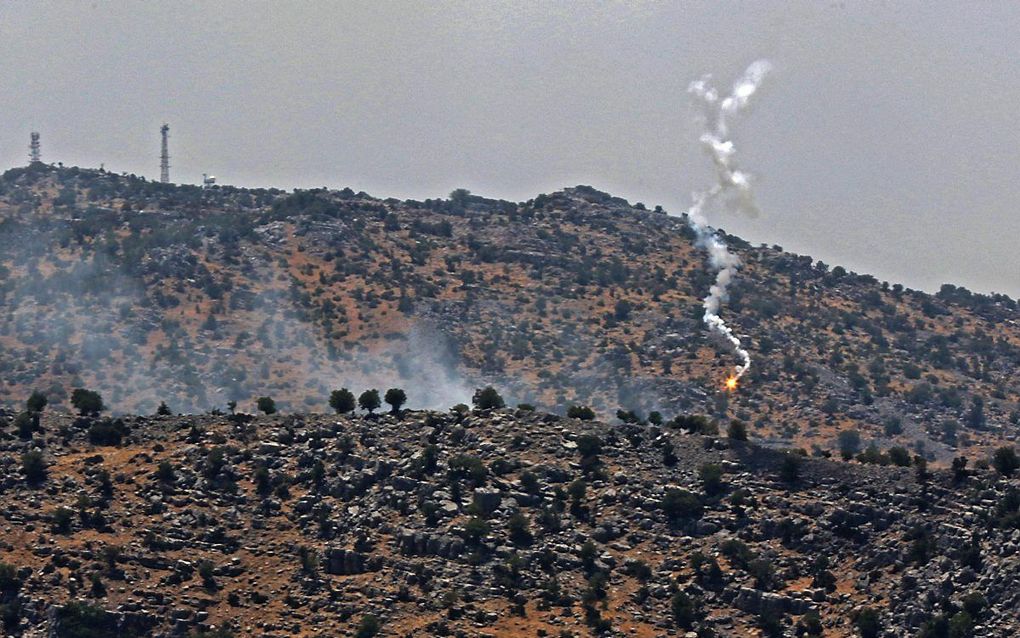 Raketten afgeschoten op Israel door Hezbollah. beeld AFP